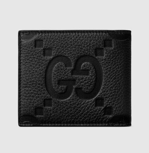 GUCCI Jumbo GG Bi-Fold Wallet – Black Leather